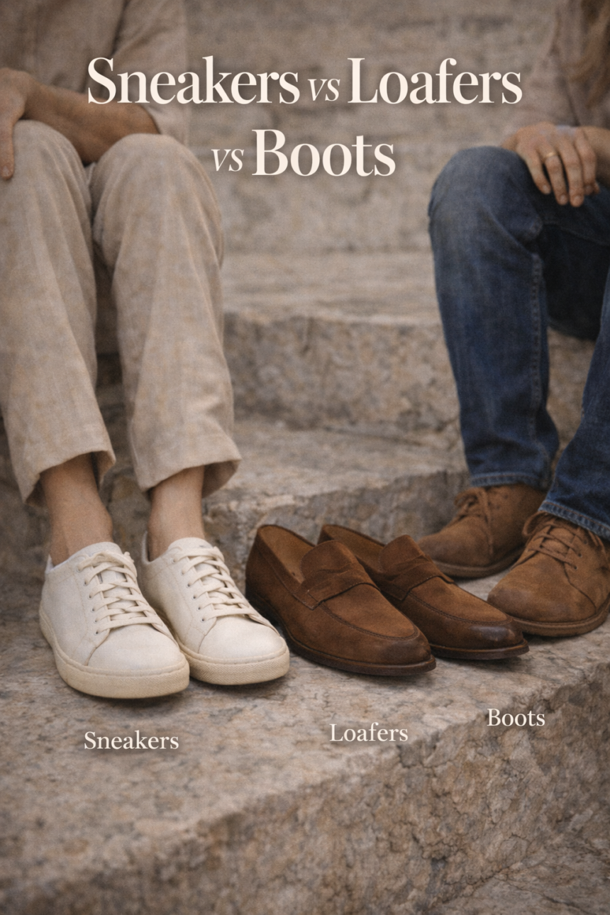 Stop Buying the Wrong Shoes: Sneakers, Loafers, or Boots Explained Sneakers vs Loafers vs Boots: Which Shoes Actually Match Your Style?