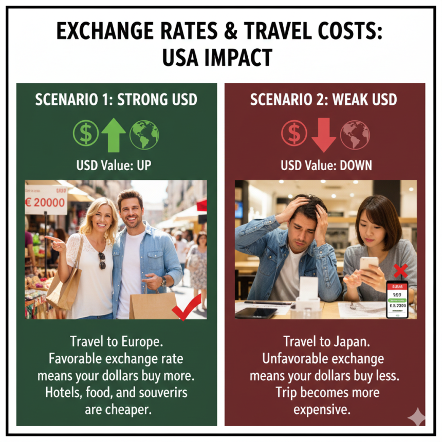 Impact of Exchange Rates on Travel Costs in the USA